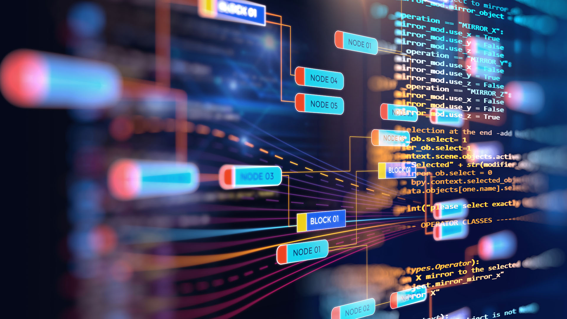 Abstract  Futuristic infographic with Visual data complexity , represent Big data concept, node base programming